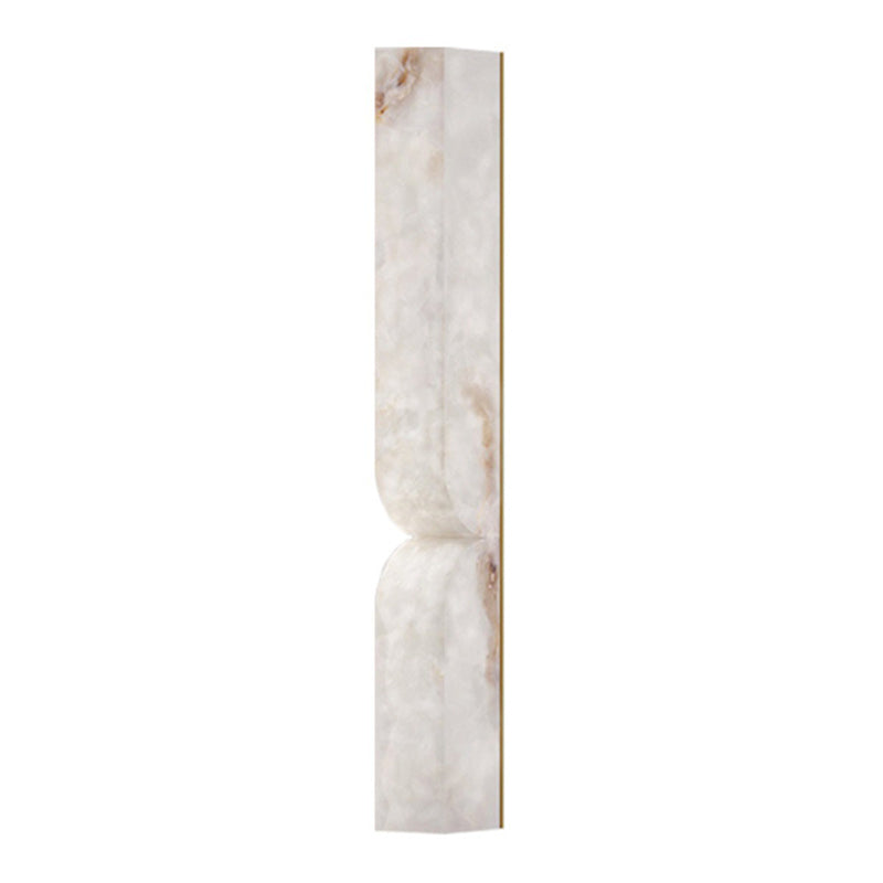 French Rectangle Copper Marble LED Wall Sconce Lamp