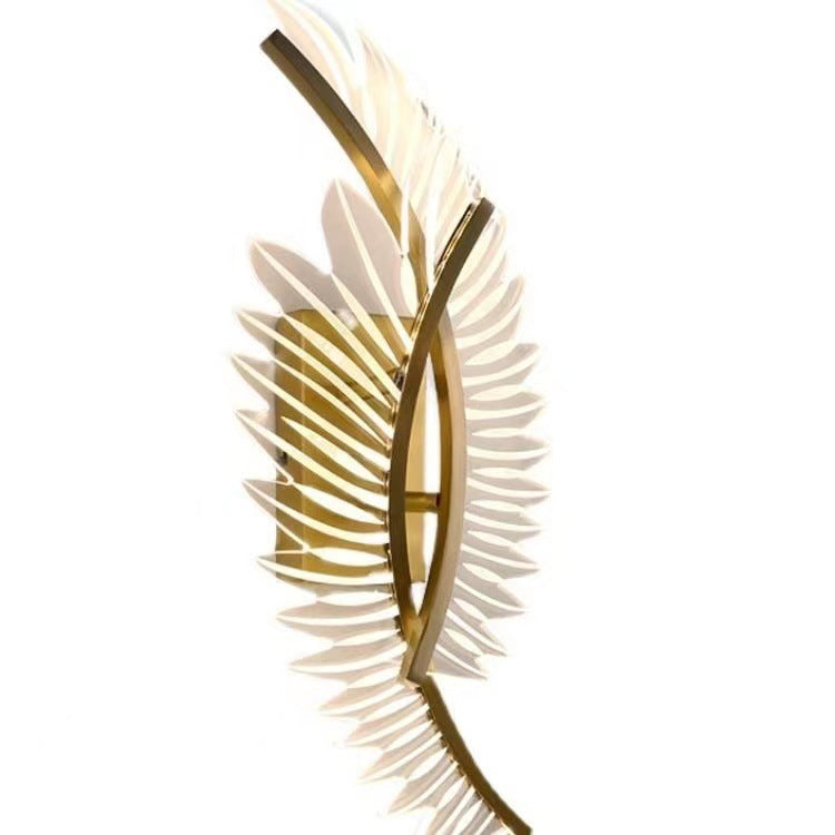 Scandinavian Leaf Curved Iron Acrylic LED Wall Sconce Lamp
