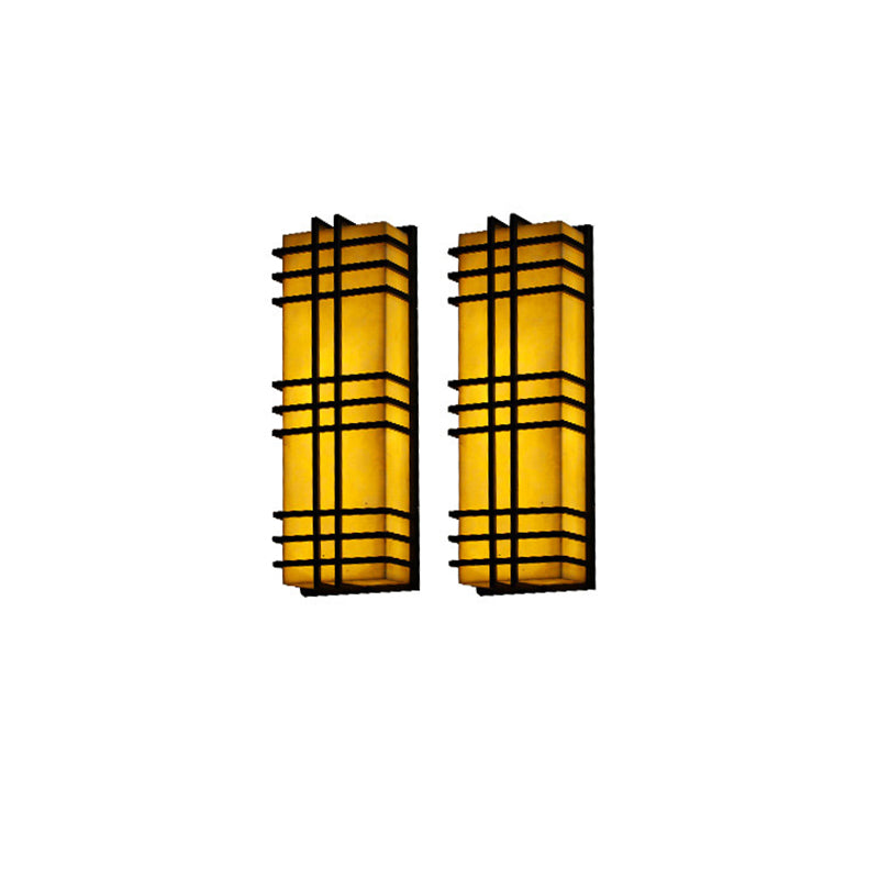 Architectural – Amber Frosted Glass & Black Grid Design