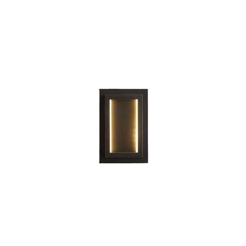 Modern Minimalist Wall Sconce – Rectangular Copper LED Lamp