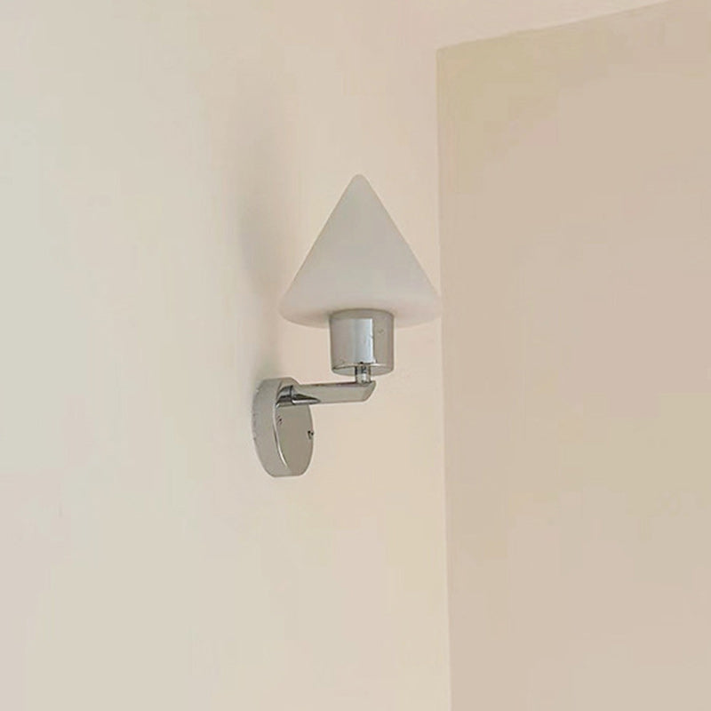 Modern Simplicity Cone Iron Glass 1-Light Wall Sconce Lamp