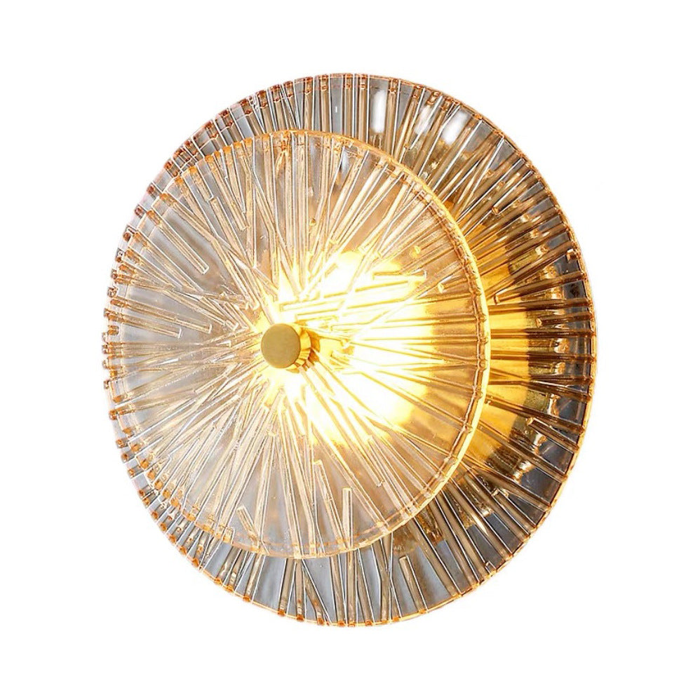 Modern Luxury Round Metal Glass LED Wall Sconce Lamp