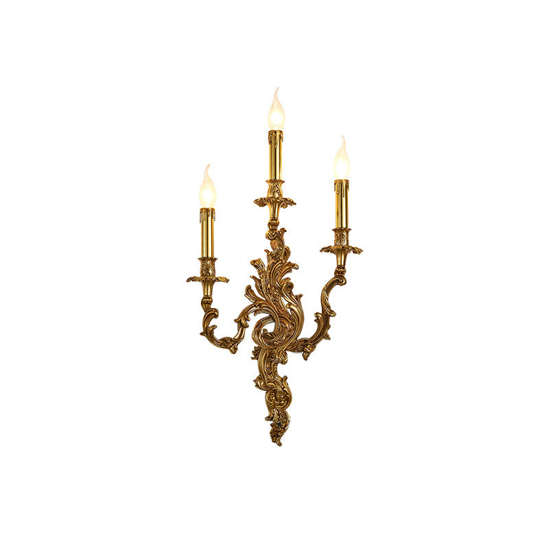 European Candle Copper 2/3 Light Wall Sconce Lamp