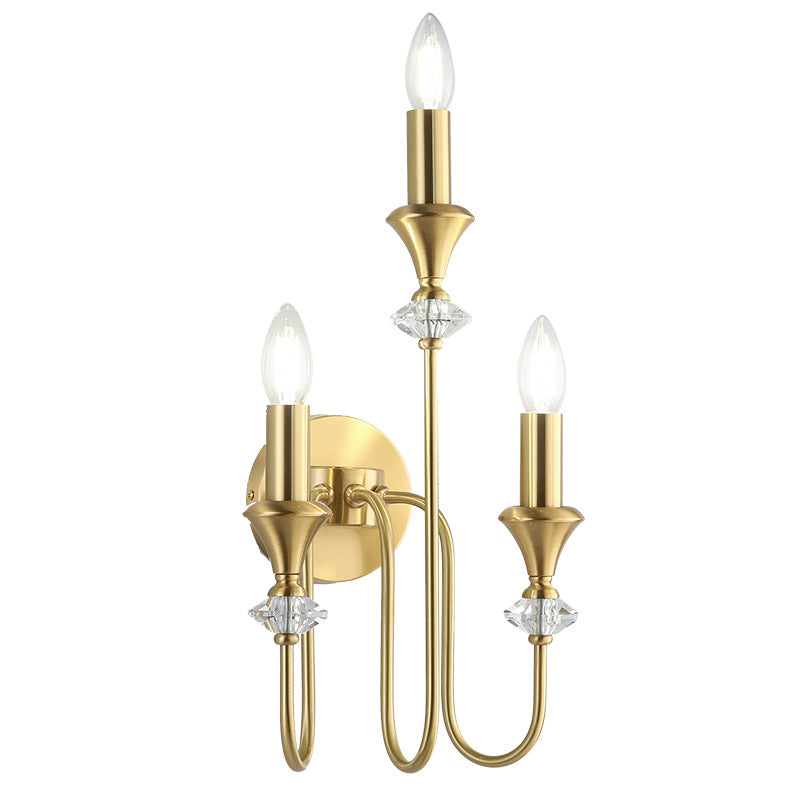 Modern Luxury Candle Copper 1/2/3 Light Wall Sconce Lamp