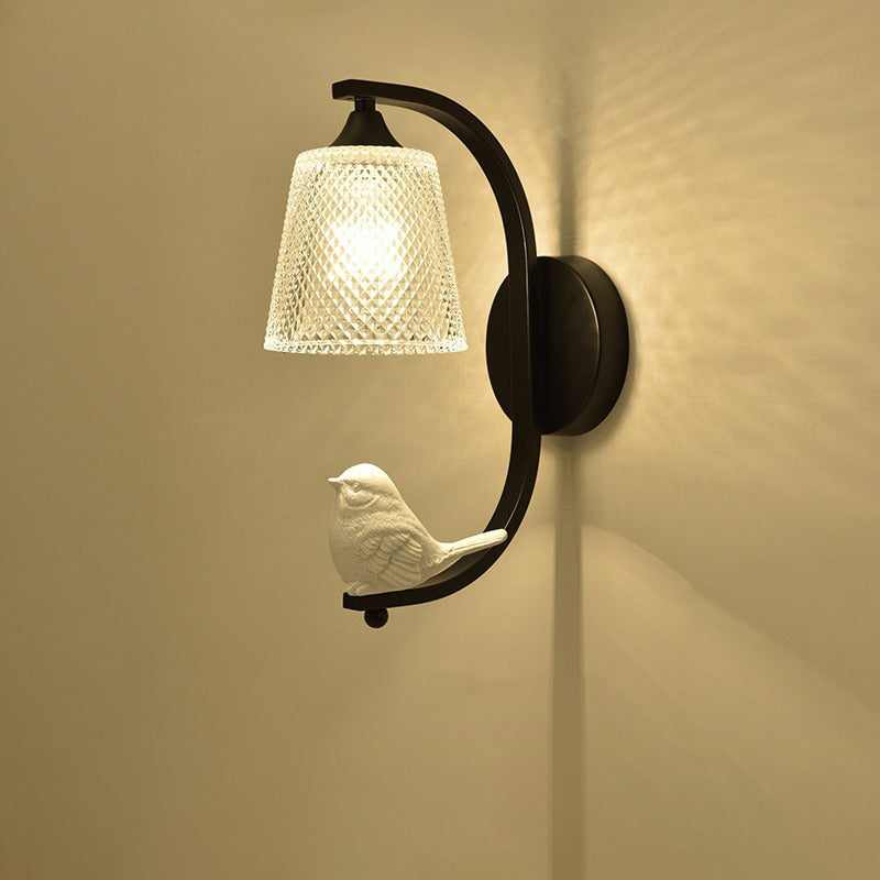 Minimalist Cylinder Iron Glass 1-Light Wall Sconce Lamp