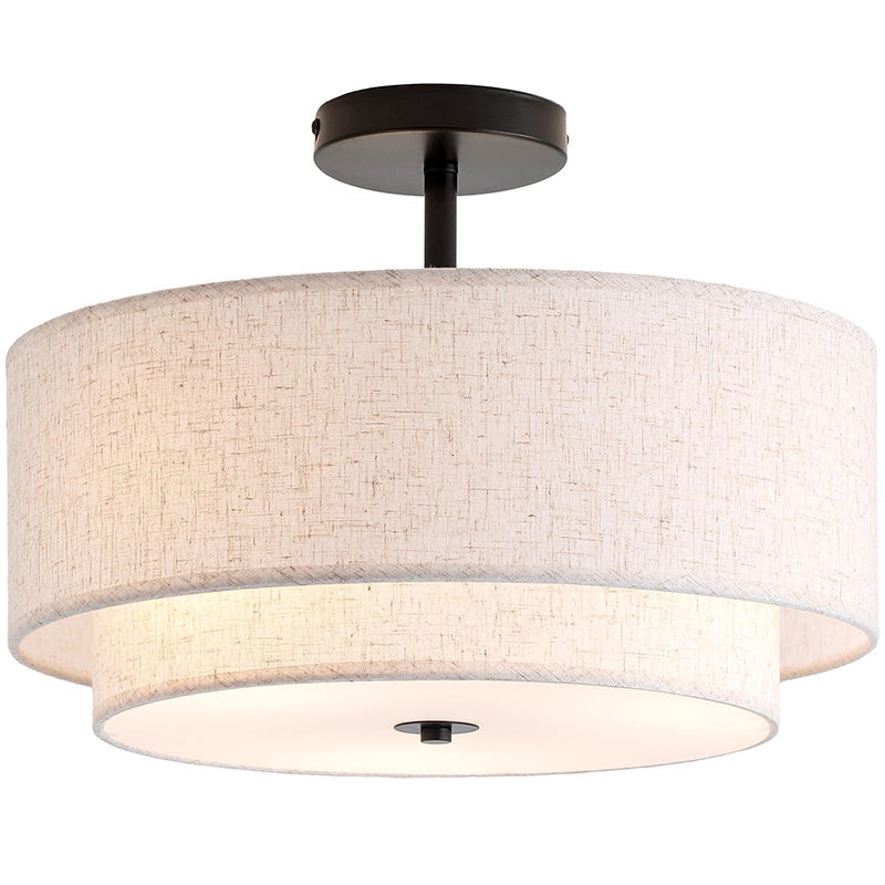 Modern Linen Iron Ceiling Light