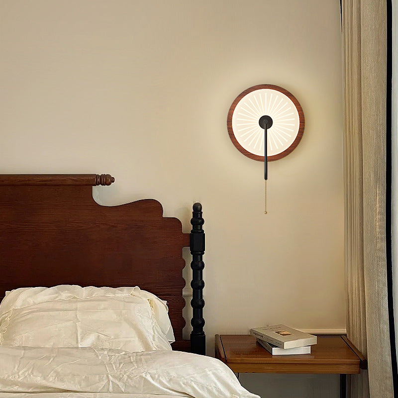 Traditional Round Iron PE LED Zipper Wall Sconce Lamp