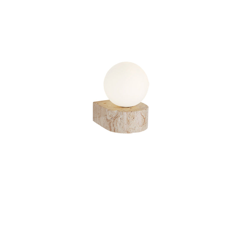 Simplicity Travertine Glass 1/2-Light Wall Sconce Lamp