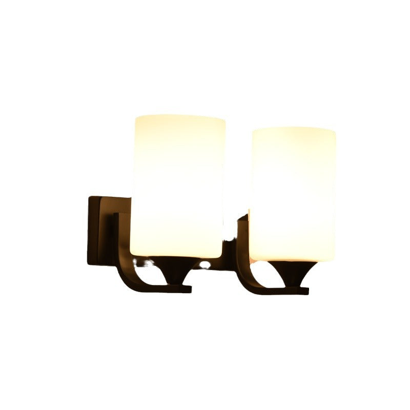 Minimalist Iron Glass Linear 1/2 Light Wall Sconce Lamp