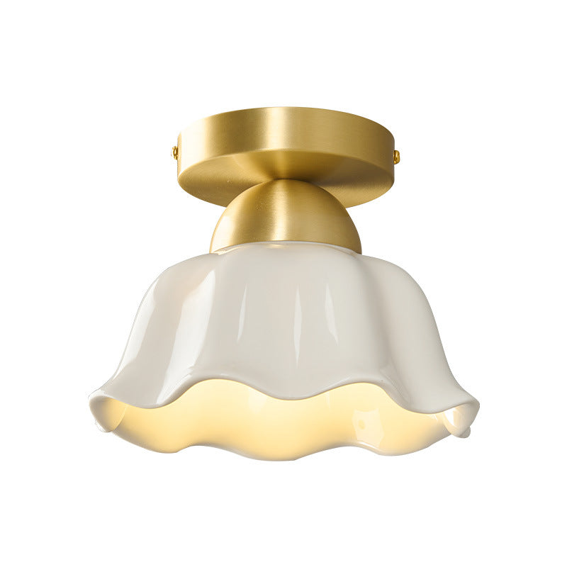 Contemporary Ceramic Flower Ceiling Light