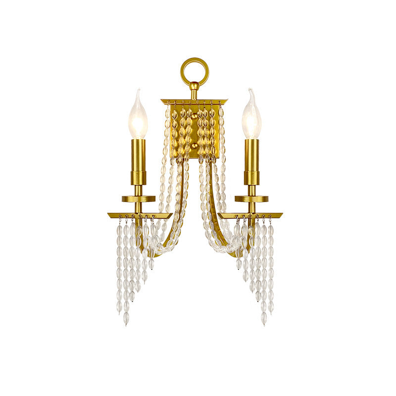 Luxury Iron Crystal Candle 1/2 Light Wall Sconce Lamp