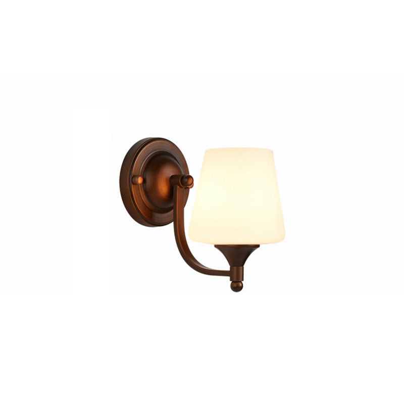 Retro Iron Glass Lantern Flower 1-Light Wall Sconce Lamp
