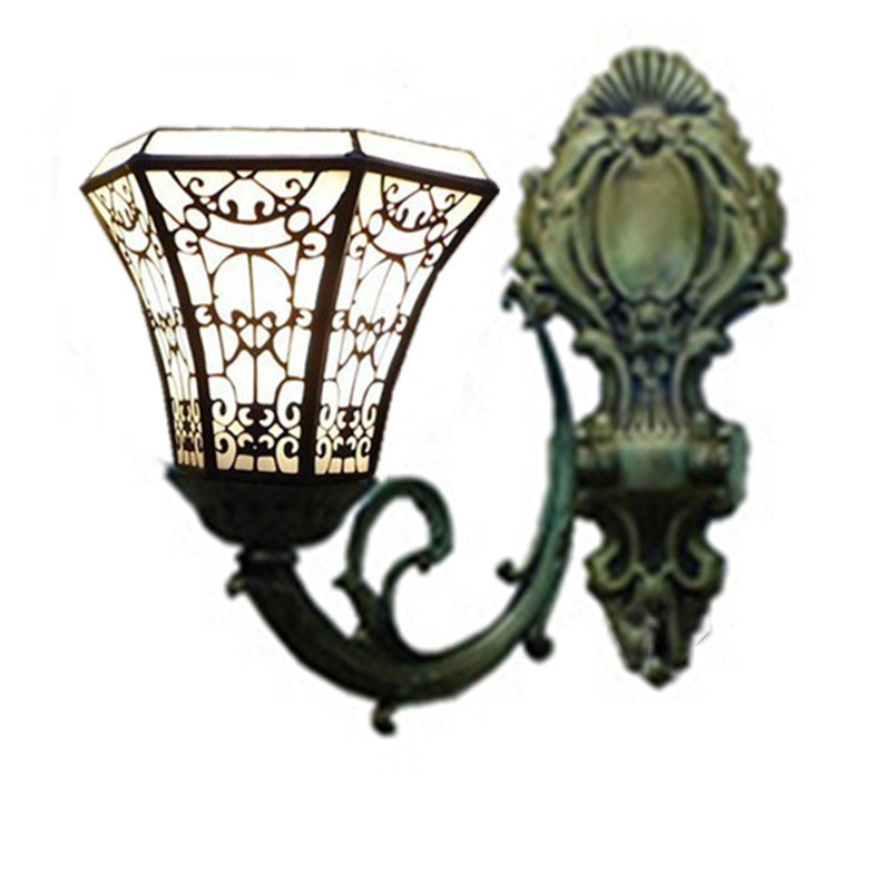 Tiffany Square Glass Iron 1/2/3 Light Wall Sconce Lamp