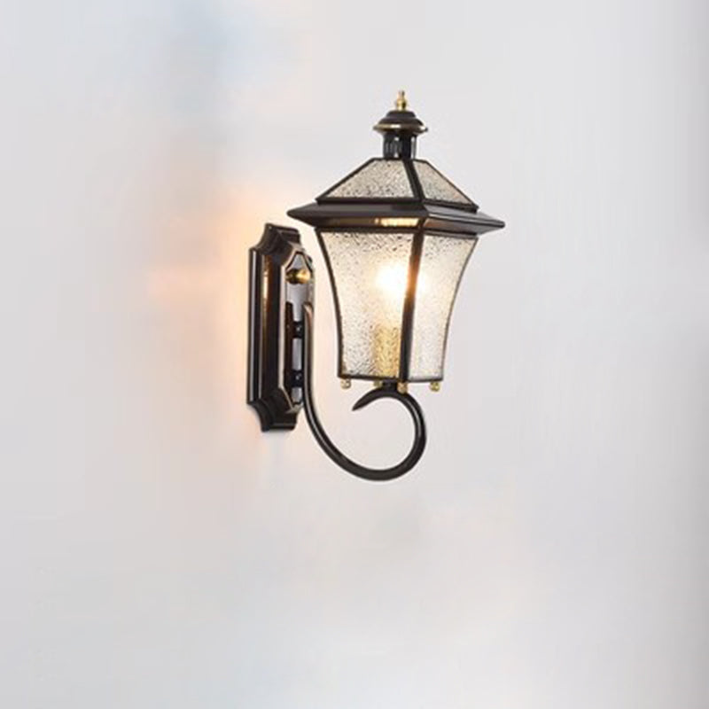 Nordic Room Square Glass Copper 1-Light Wall Sconce Lamp