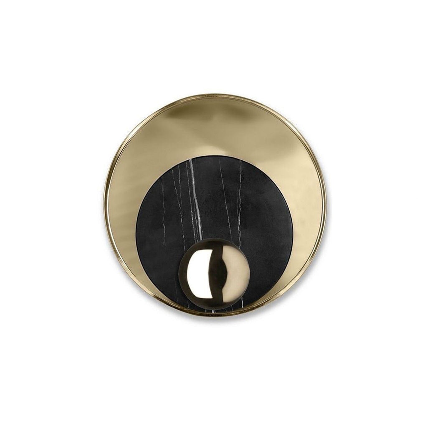 Scandinavian Round Hardware Marble 1-Light Wall Sconce Lamp