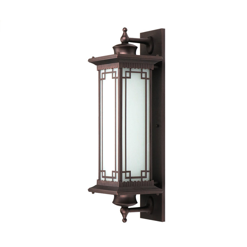 Chinese Glass Aluminum Hardware 1-Light Wall Sconce Lamp