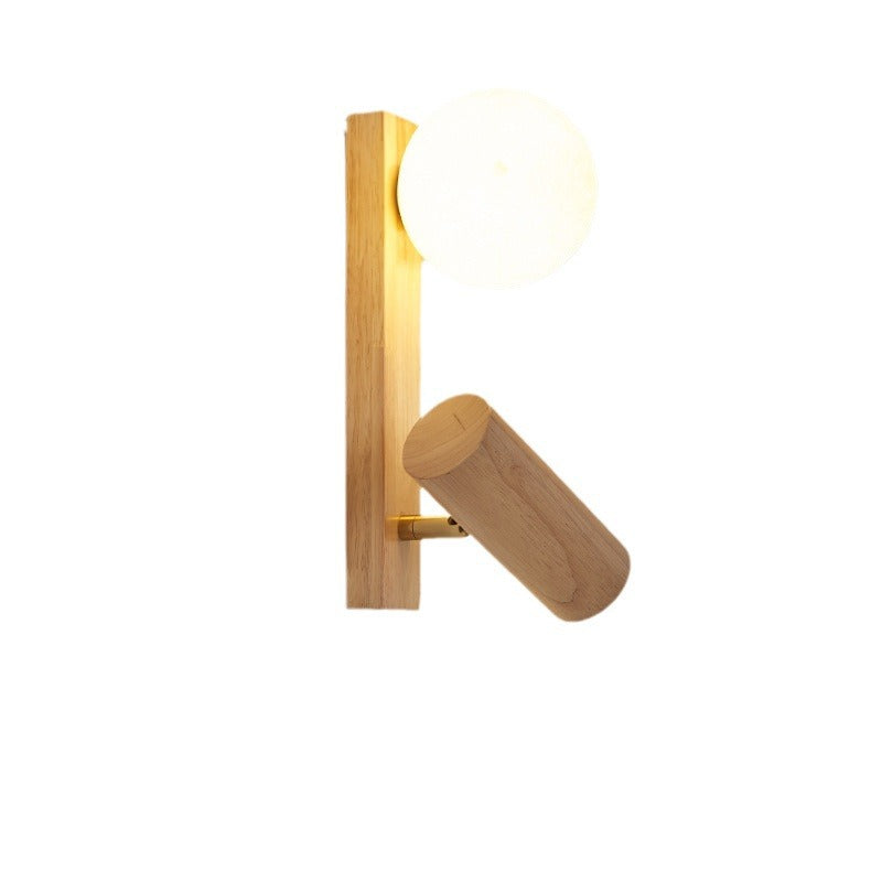 Japanese PLA Plastic Solid Wood 1-Light Wall Sconce Lamp