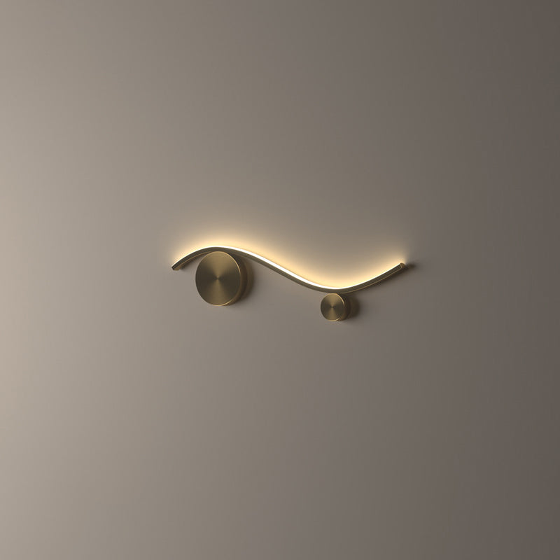 Copper Silicone Line Wave Circle LED Wall Sconce Lamp