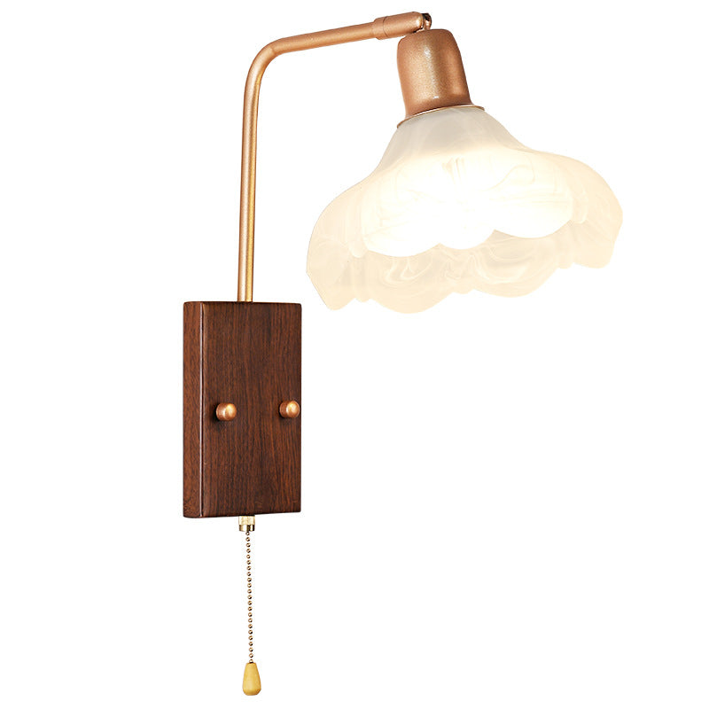 French Arm Retractable Zipper 1-Light Wall Sconce Lamp