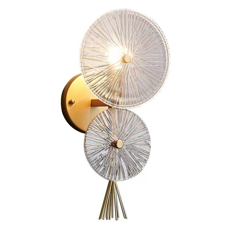 Mid-century Glass Round Streak 1-Light Wall Sconce Lamp