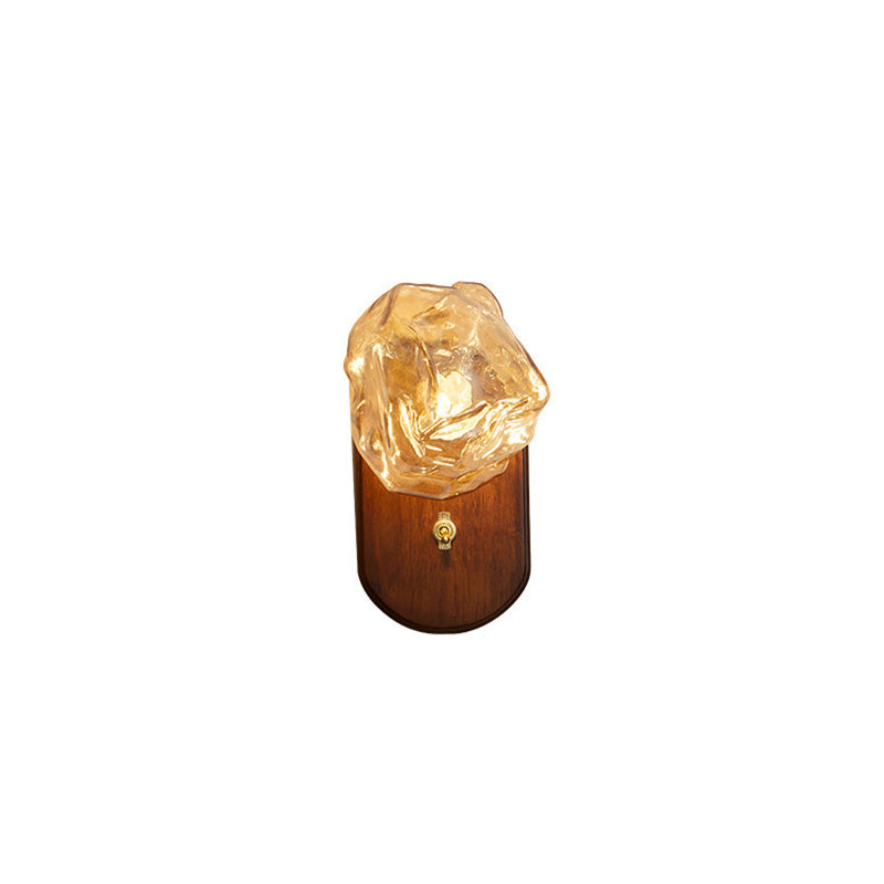 Solid Glass Ice Cube Elliptical 1-Light Wall Sconce Lamp