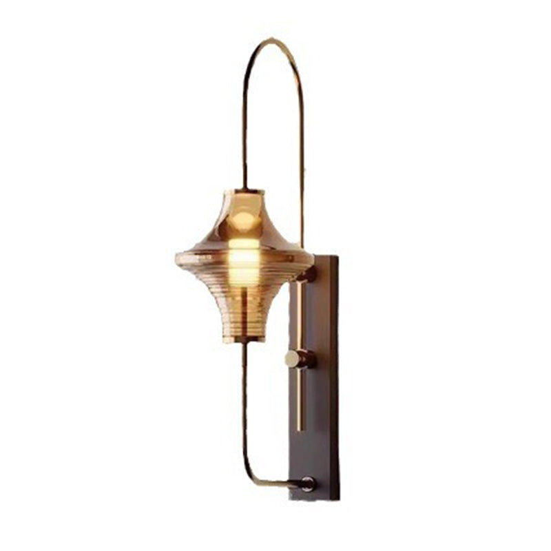 Transitional Iron Glass Wavy Cone LED Wall Sconce Lamp
