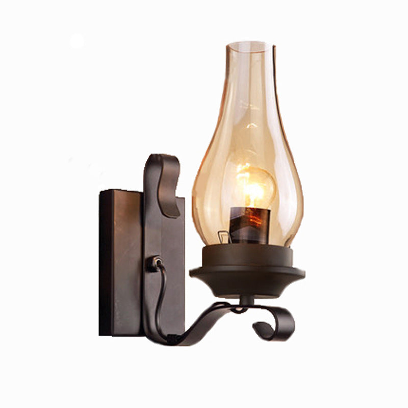 Vintage Iron Kerosene Vase Wall Sconce