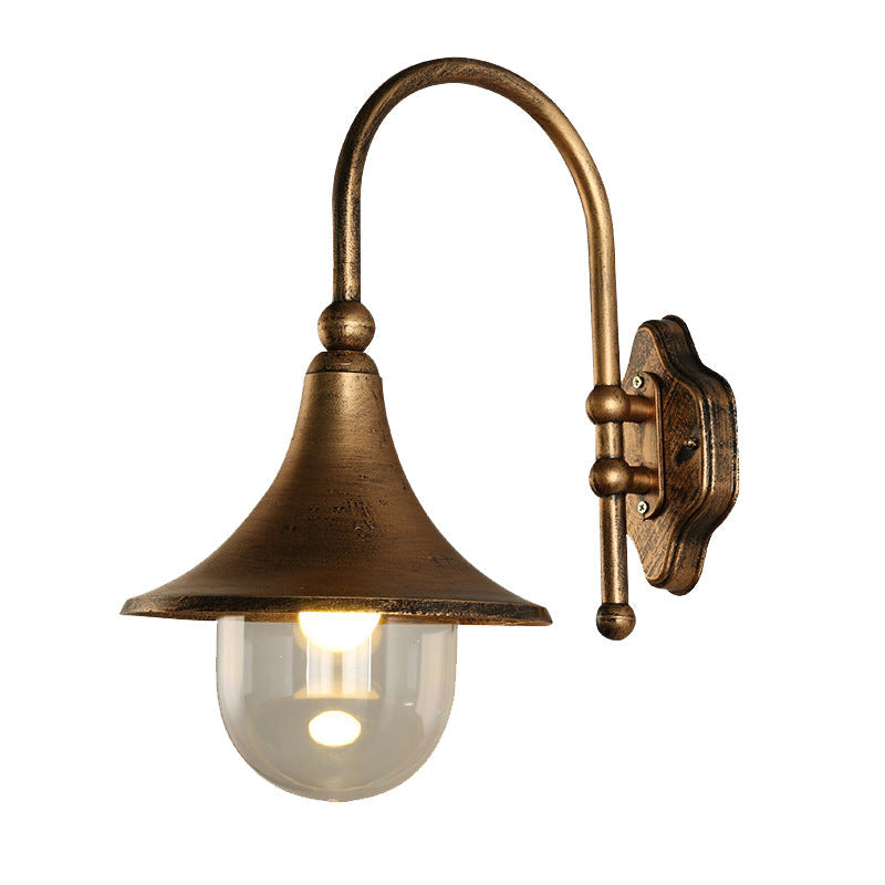 Waterproof Aluminum PVC Conic Horn 1-Light Wall Sconce Lamp