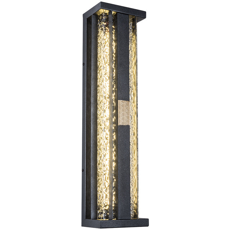 Solar Rectangular Ripple Motion Sensor LED Wall Sconce Lamp