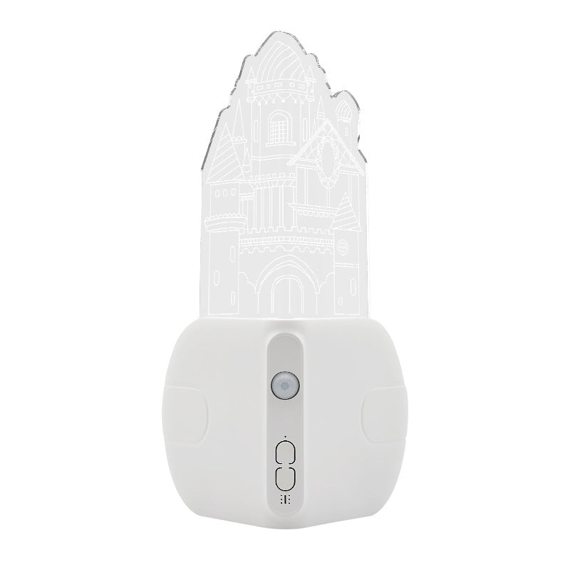 Deco ABS Acrylic Castle LED Wall Sconce Lamp Night Light
