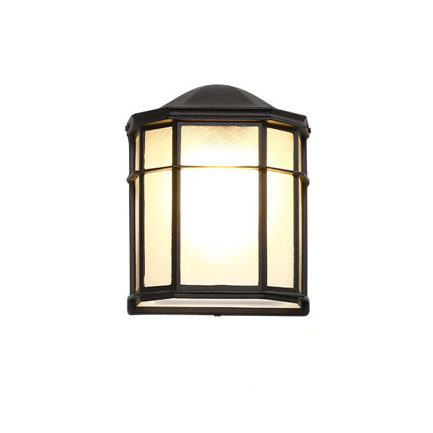 Waterproof Glass House Rectangular 1-Light Wall Sconce Lamp