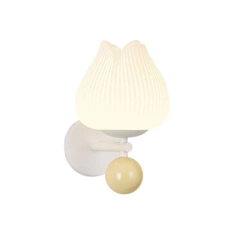 Nordic Iron PE Orchid Striped Ball 1-Light Wall Sconce Lamp