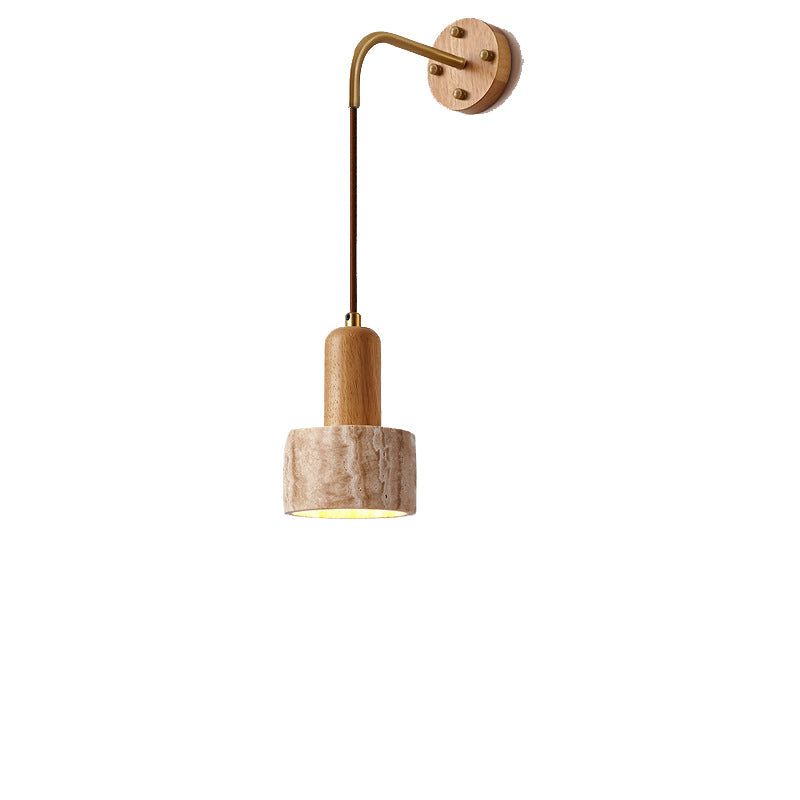 Japanese Conic Bowl Pull Switch 1-Light Wall Sconce Lamp