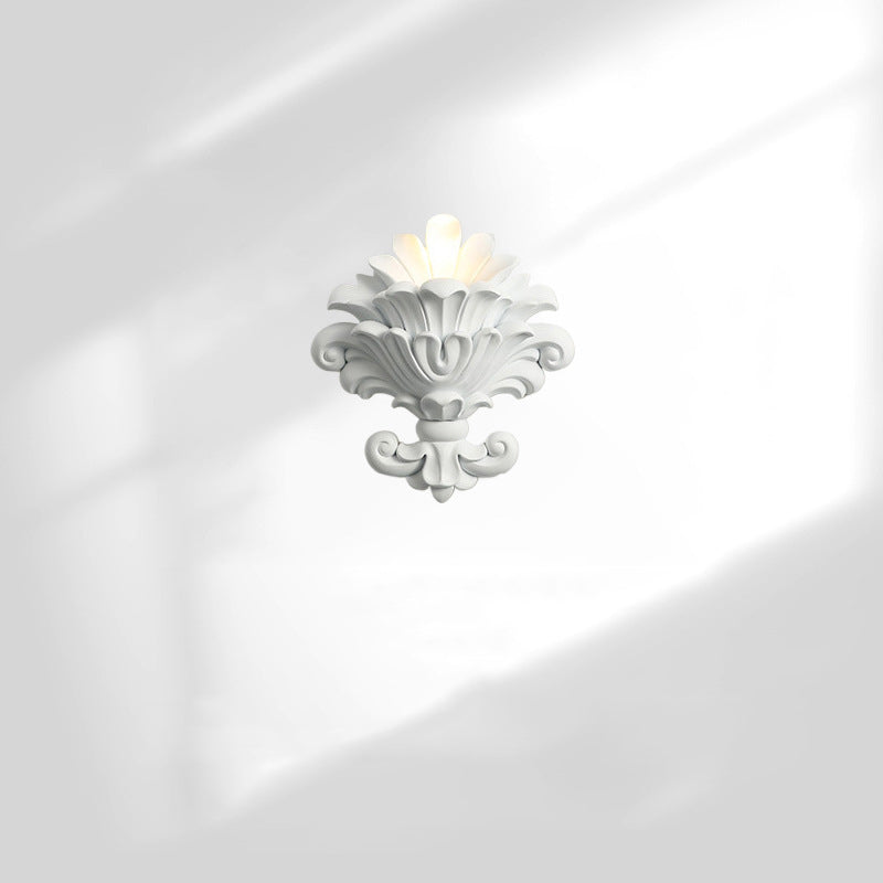 French Roman Column Carved Rose 1-Light Wall Sconce Lamp