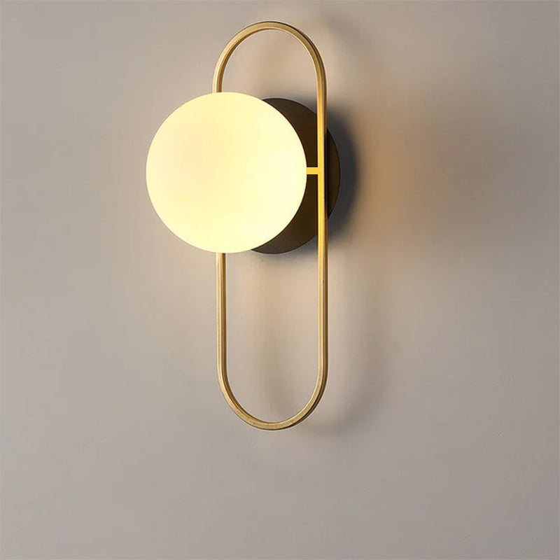 Light Luxury Round Iron Glass 1-Light Wall Sconce Lamp
