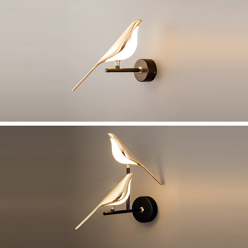 Zinc Alloy Acrylic Bird Adjustable LED Wall Sconce Lamp