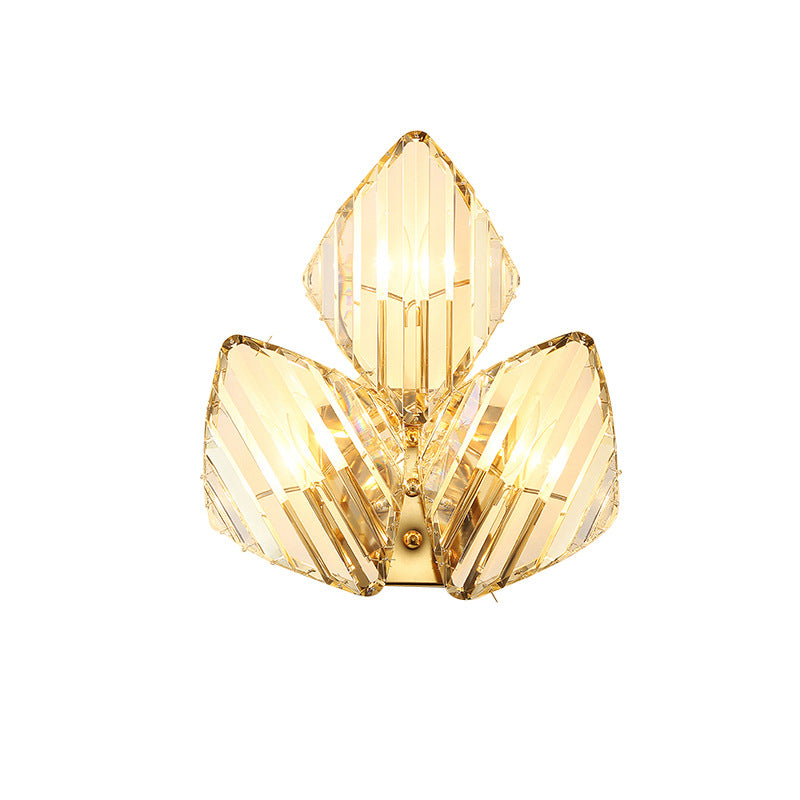 Metal Acrylic Diamond-Pattern 1/2/3-Light Wall Sconce Lamp