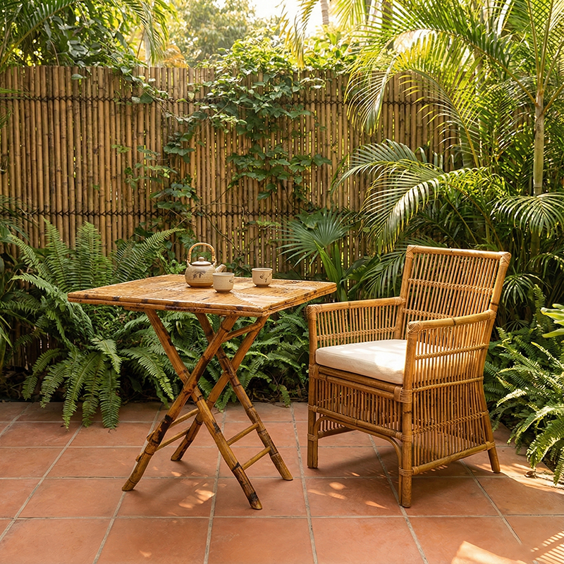 Traditional Bamboo Dining Table