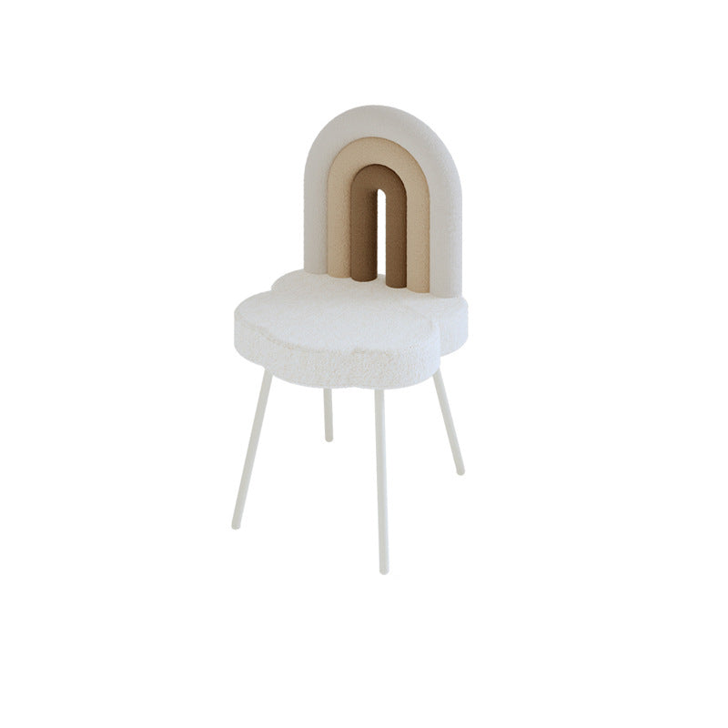 Contemporary Fabric Iron Vanity Stool