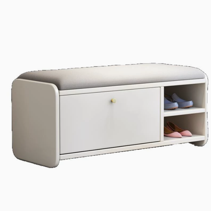 Contemporary Linen Shoe Bench