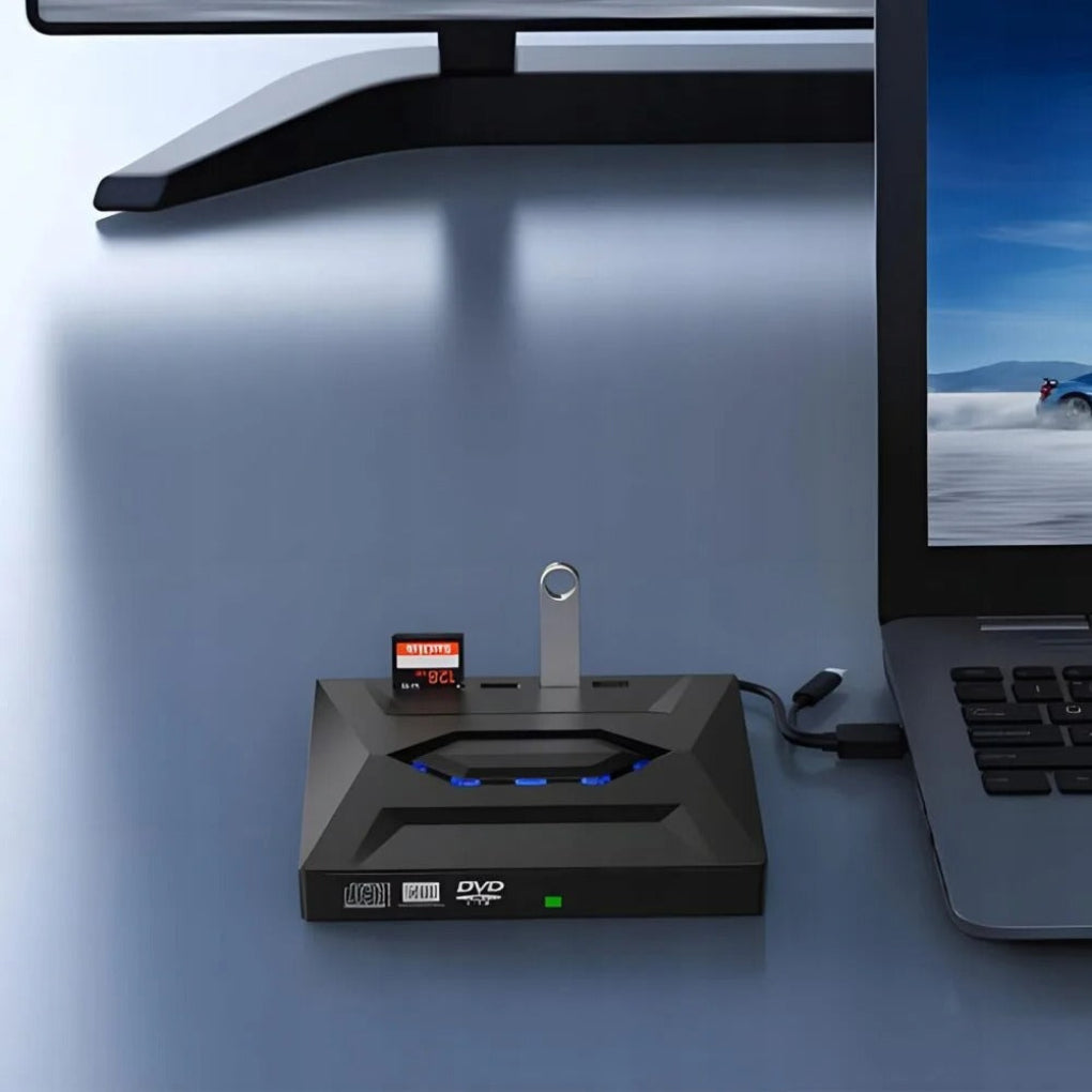 External DVD Drive with Memory Card Slot, Dual Ports