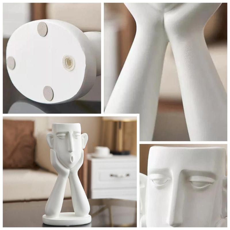 Matte Ceramic Face Vase Set