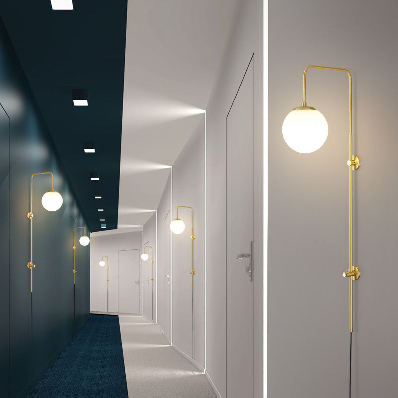 Simplicity Full Copper Long Bar 1-Light Wall Sconce Lamp