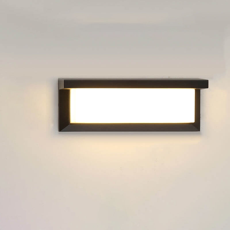 Rectangular LED Sensor Outdoor Waterproof Wall Sconce Lamp