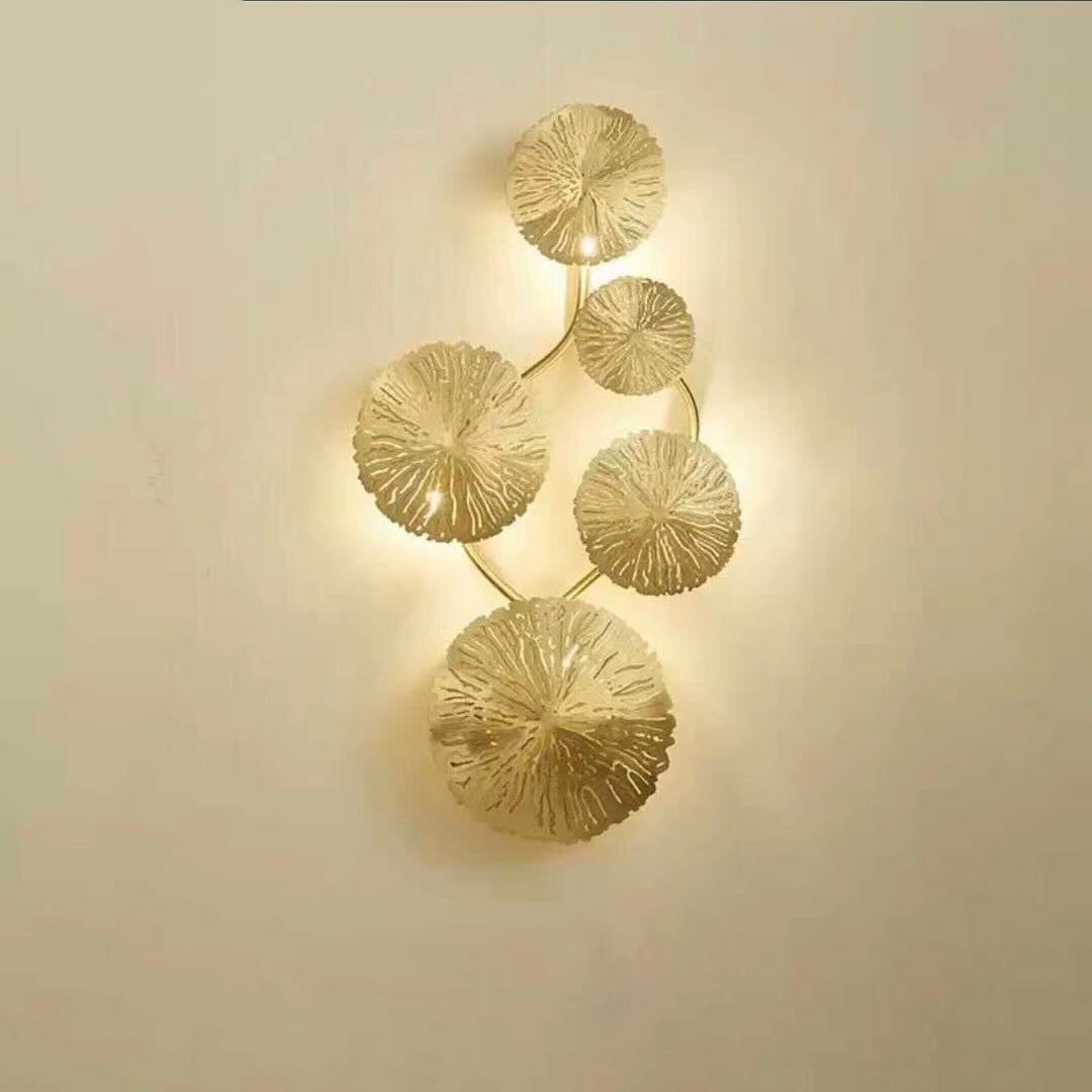 Stainless Lotus Leaf Hollow Shape 5-Light Wall Sconce Lamp
