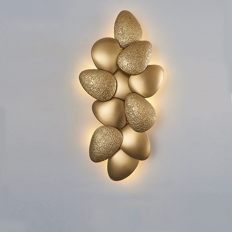 Gold Stainless Steel Pebble 3/6 Light Wall Sconce Lamp