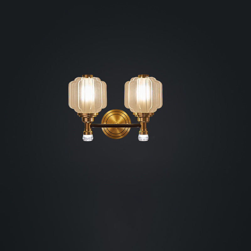 Scandinavian Glass Copper 1/2 Light Wall Sconce Lamp