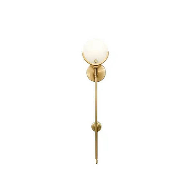 Minimalist Round Ball Iron Marble 1-Light Wall Sconce Lamp