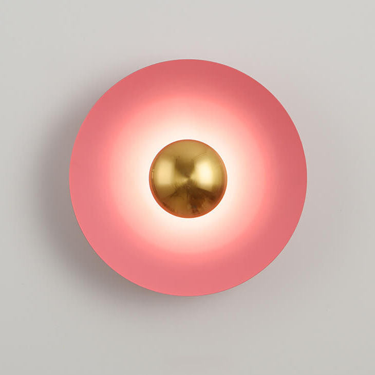 Nordic Multicolor Round Disc Hardware LED Wall Sconce Lamp