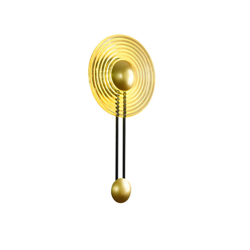 Nordic Round Water Ripple Glass Iron LED Wall Sconce Lamp